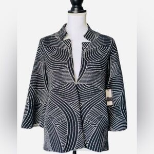 ANTHROPOLOGIE Pietra Black and White  Women’s Knit Jacket, Size Small
